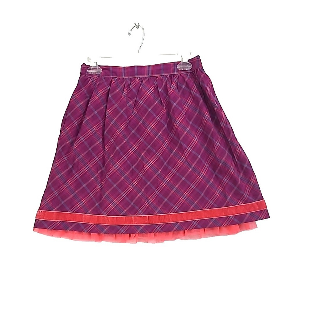 NEW Matilda Jane Tinsley Skirt Purple Plaid Tulle‎ Velvet Trim size Small NWT